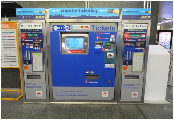 Train ticket machine in Europe